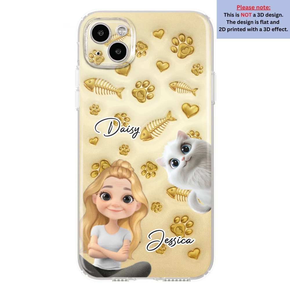 Gold Glitter Cat Mom - Personalized Custom 3D Effect Phone Case - Image 14