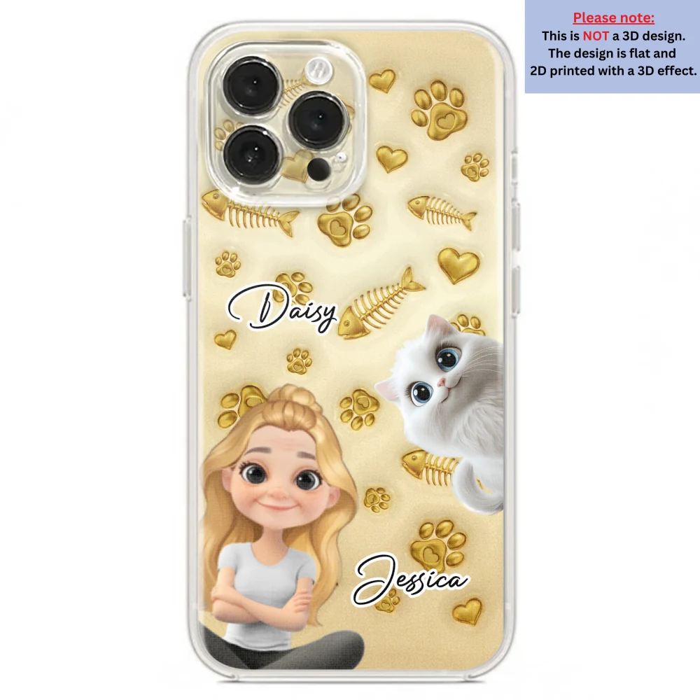Gold Glitter Cat Mom - Personalized Custom 3D Effect Phone Case - Image 20
