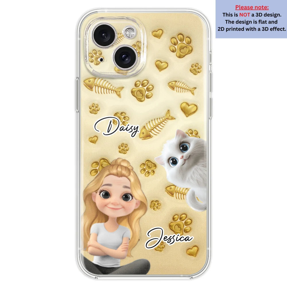 Gold Glitter Cat Mom - Personalized Custom 3D Effect Phone Case - Image 21