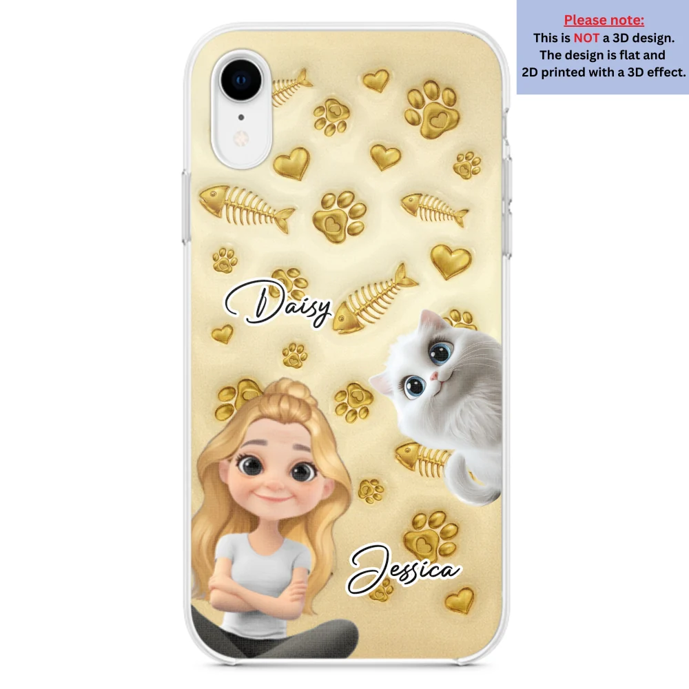 Gold Glitter Cat Mom - Personalized Custom 3D Effect Phone Case - Image 23