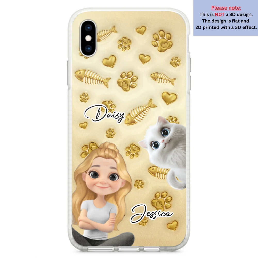 Gold Glitter Cat Mom - Personalized Custom 3D Effect Phone Case - Image 24