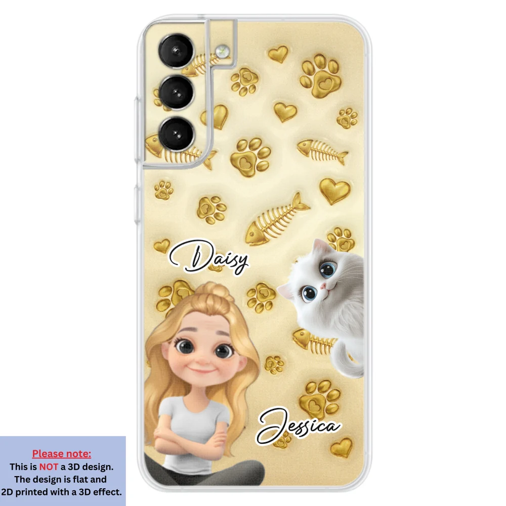 Gold Glitter Cat Mom - Personalized Custom 3D Effect Phone Case - Image 28