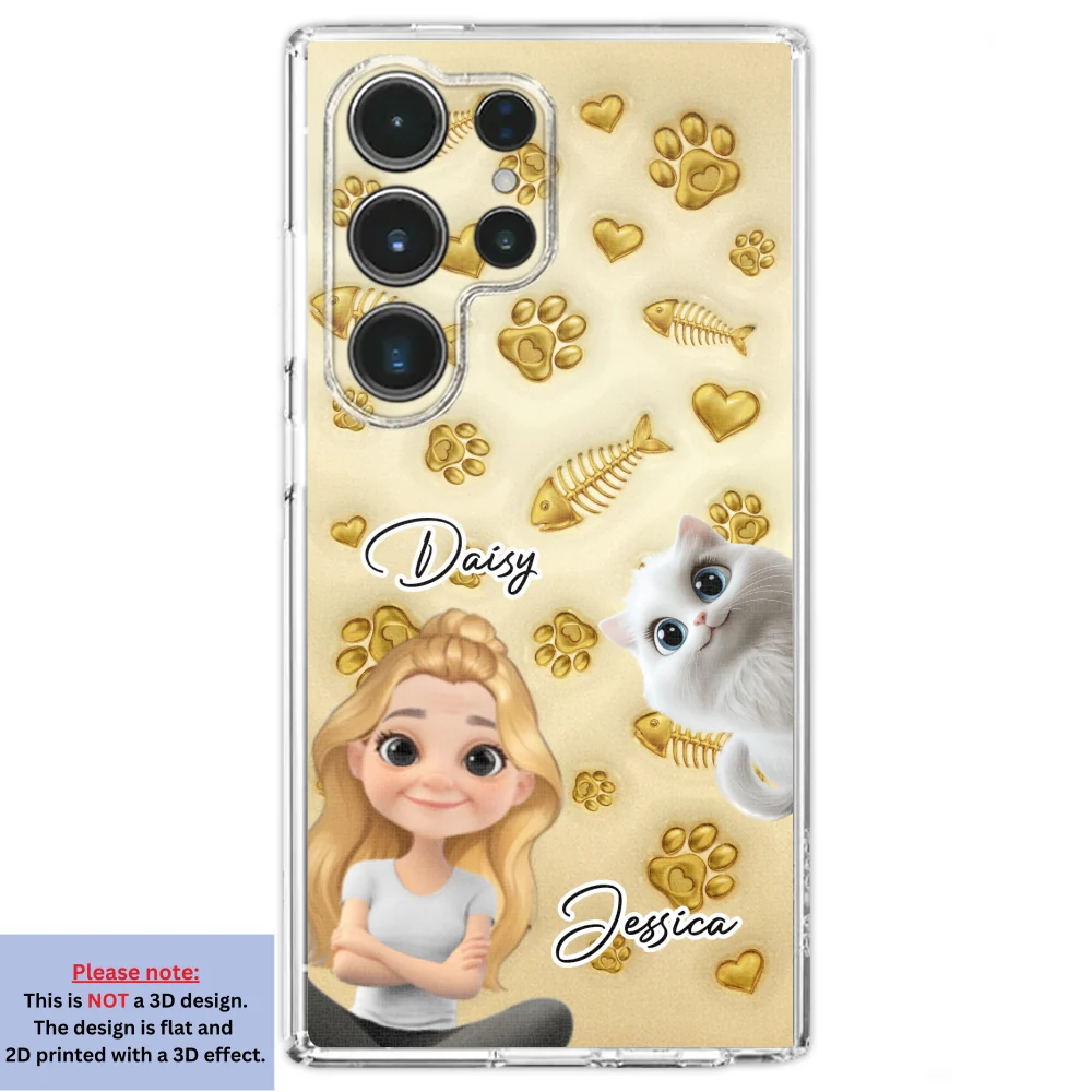 Gold Glitter Cat Mom - Personalized Custom 3D Effect Phone Case - Image 29