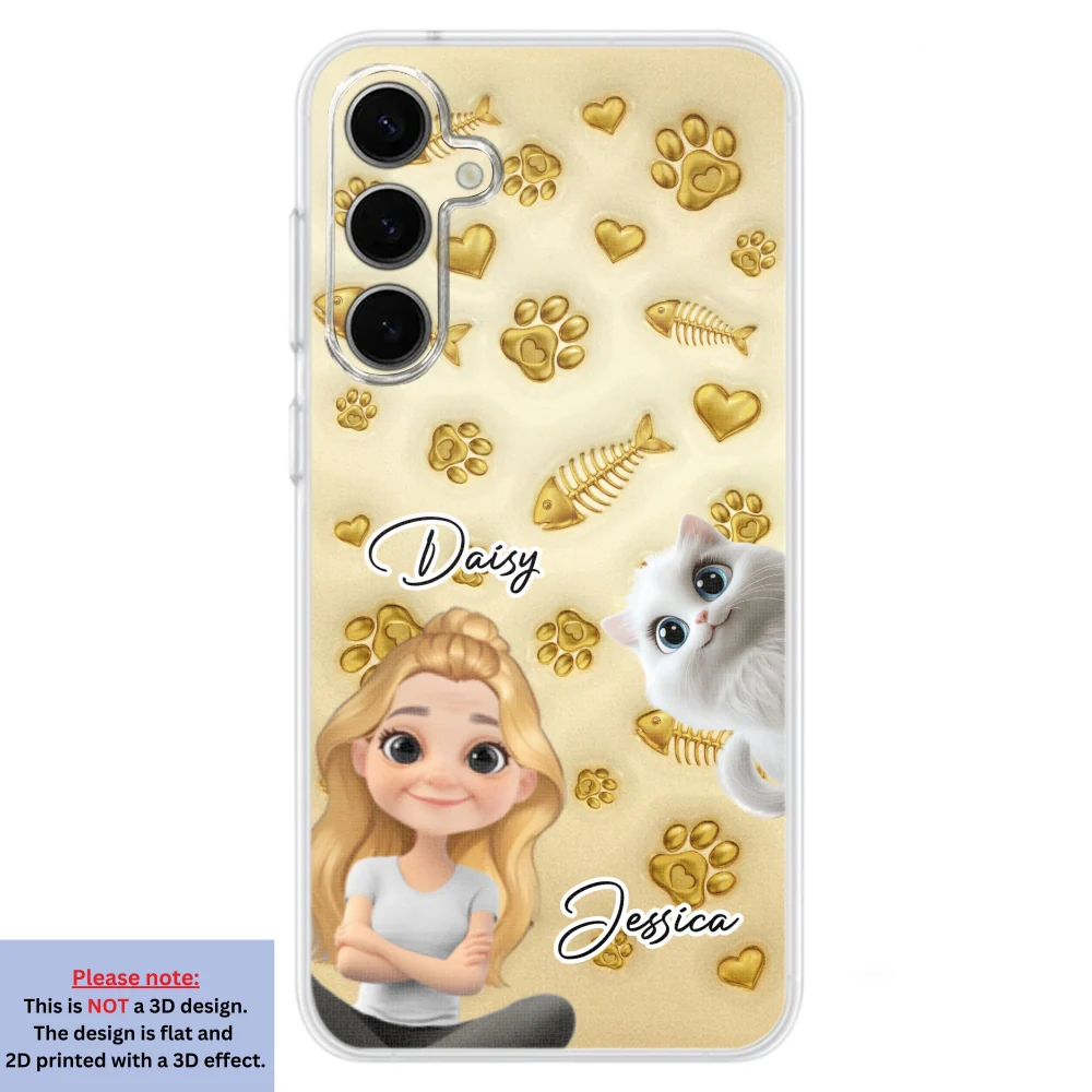Gold Glitter Cat Mom - Personalized Custom 3D Effect Phone Case - Image 30