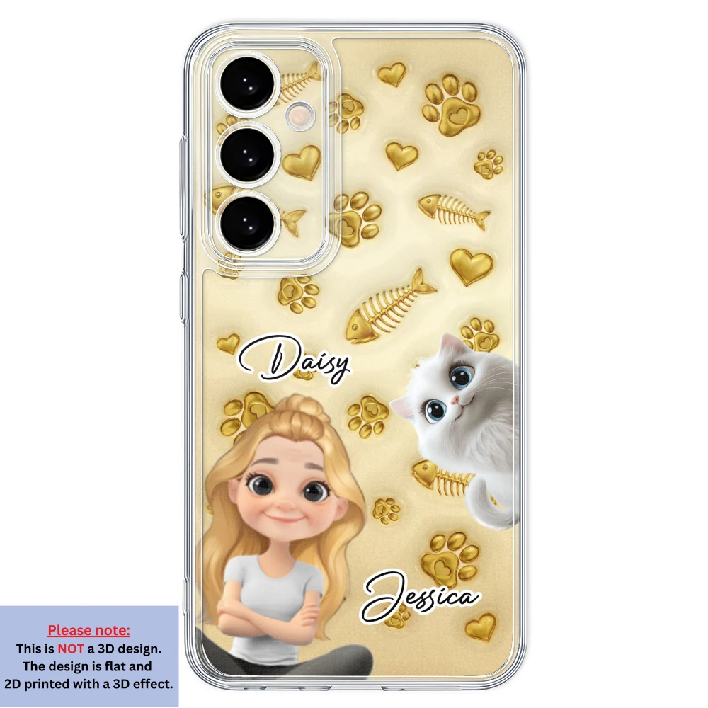 Gold Glitter Cat Mom - Personalized Custom 3D Effect Phone Case - Image 31