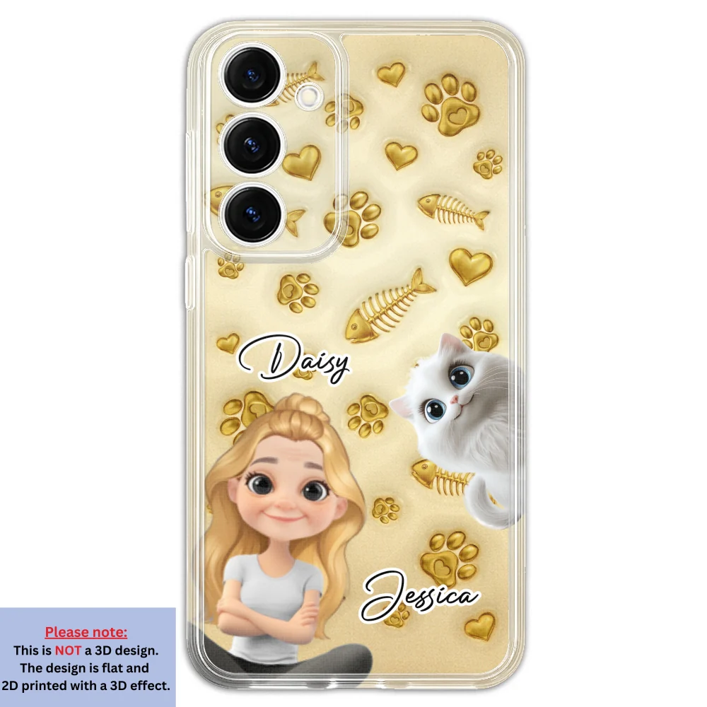 Gold Glitter Cat Mom - Personalized Custom 3D Effect Phone Case - Image 33