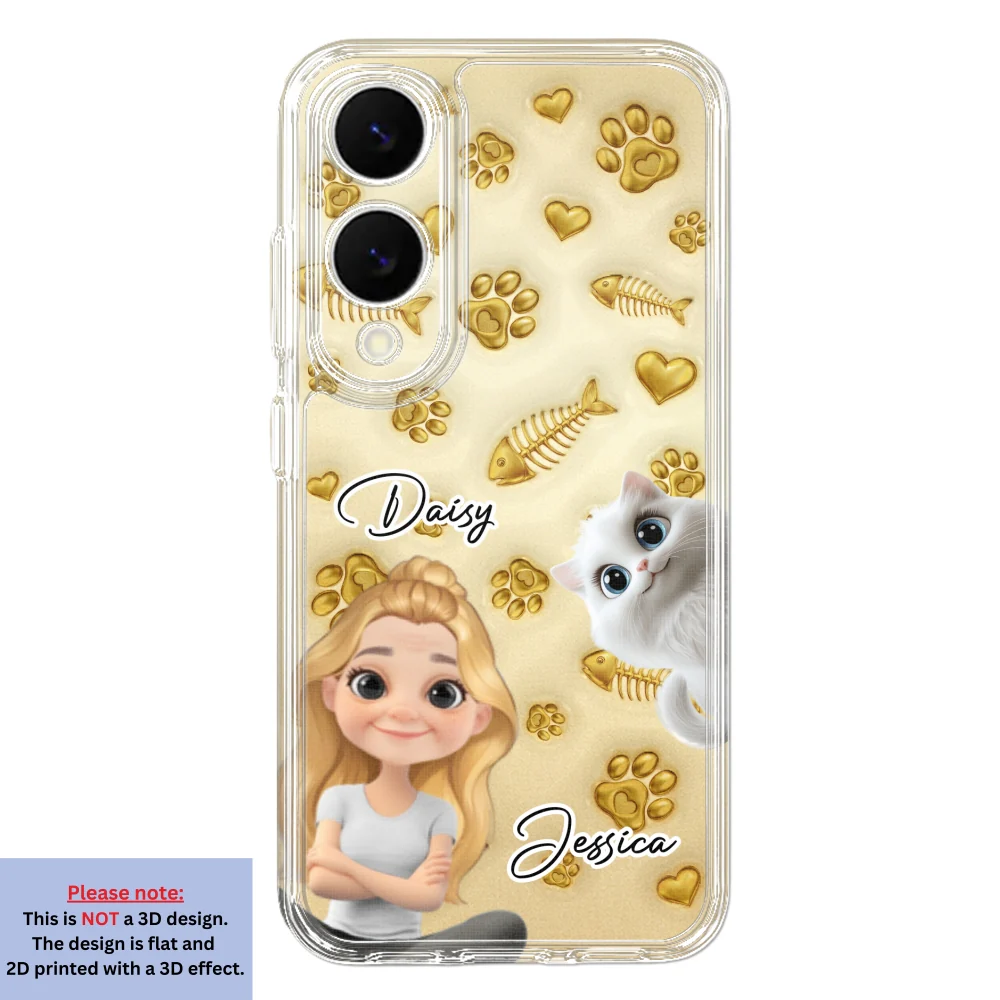 Gold Glitter Cat Mom - Personalized Custom 3D Effect Phone Case - Image 34