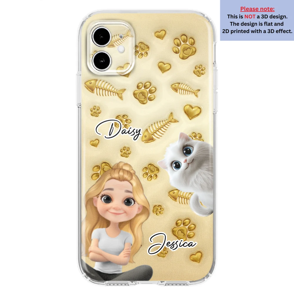 Gold Glitter Cat Mom - Personalized Custom 3D Effect Phone Case - Image 8