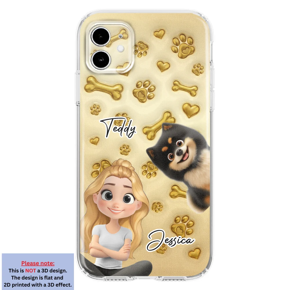Gold Glitter Dog Mom - Personalized Custom 3D Effect Phone Case - Image 11