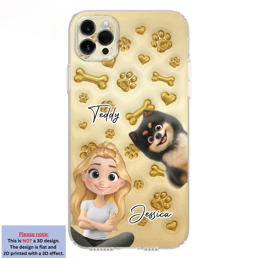 Gold Glitter Dog Mom - Personalized Custom 3D Effect Phone Case - Image 12