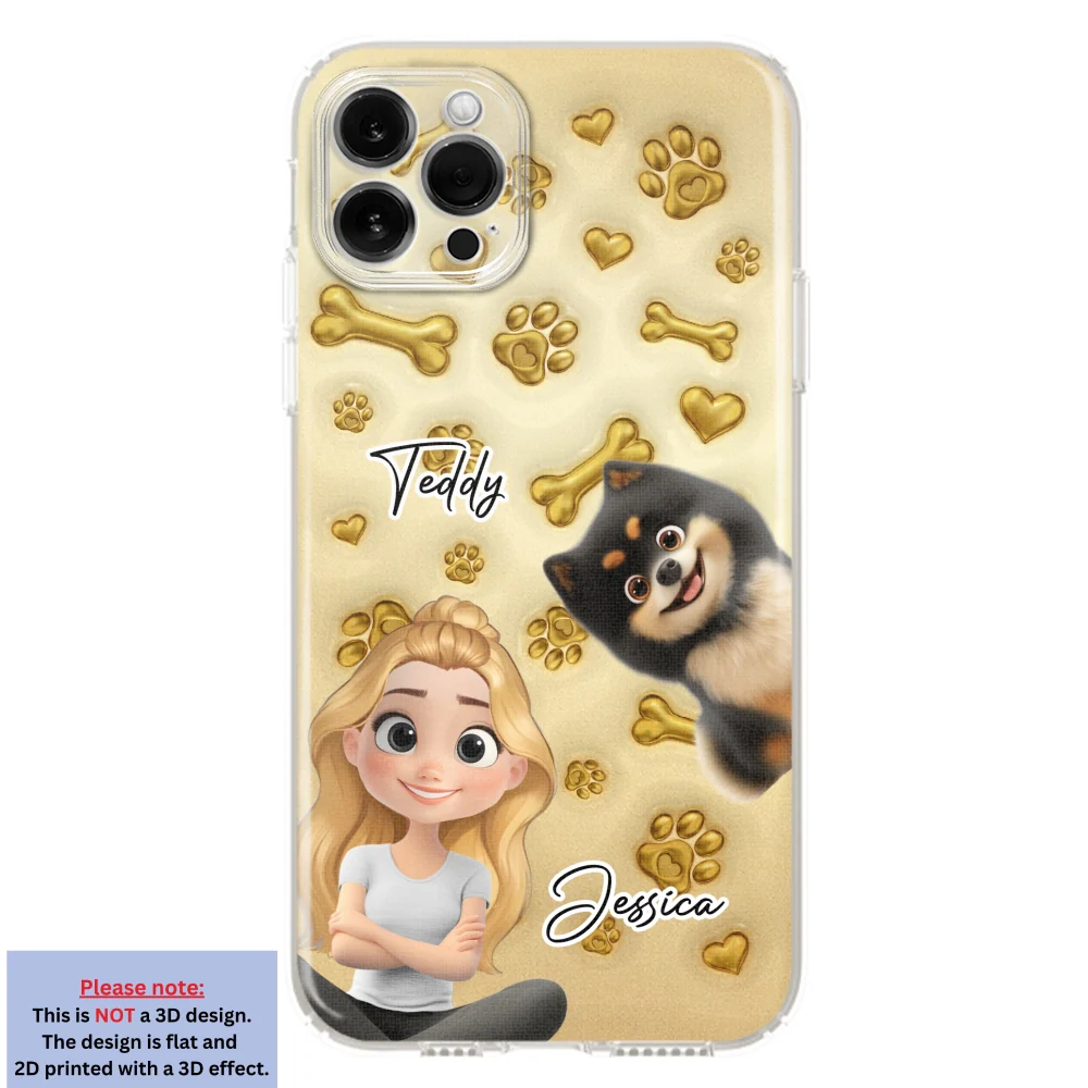 Gold Glitter Dog Mom - Personalized Custom 3D Effect Phone Case - Image 13