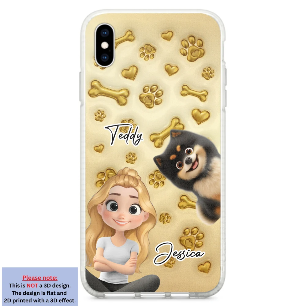Gold Glitter Dog Mom - Personalized Custom 3D Effect Phone Case - Image 24