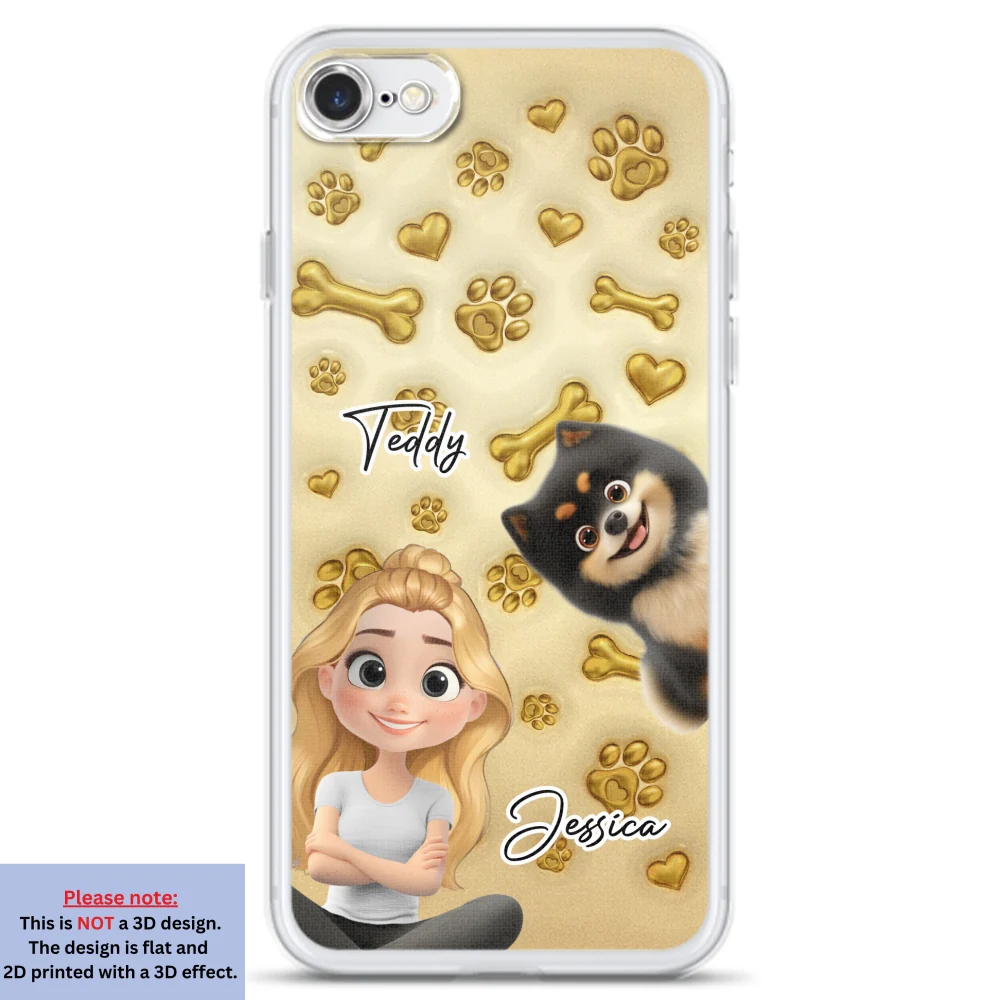 Gold Glitter Dog Mom - Personalized Custom 3D Effect Phone Case - Image 6