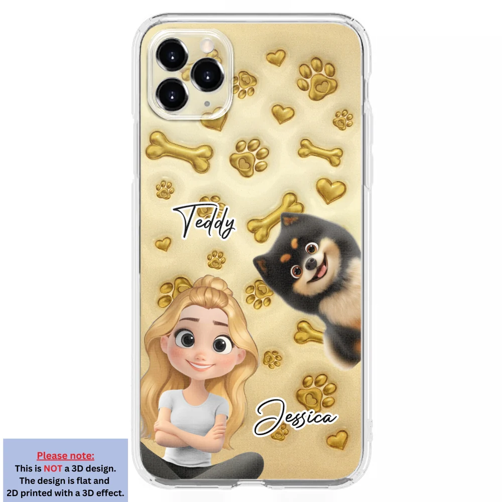 Gold Glitter Dog Mom - Personalized Custom 3D Effect Phone Case - Image 9