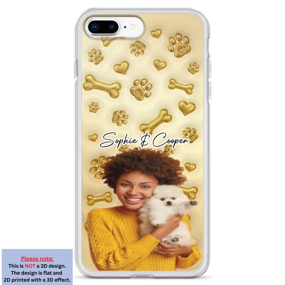 Gold Glitter Dog Mom Photo - Personalized Custom 3D Effect Phone Case - Image 7