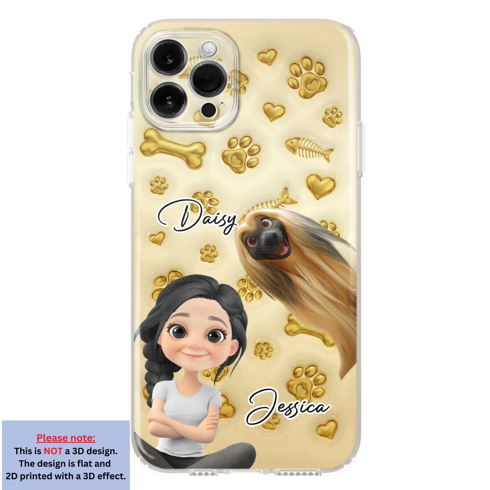 Gold Glitter Pet Mom - Personalized Custom 3D Effect Phone Case - Image 13