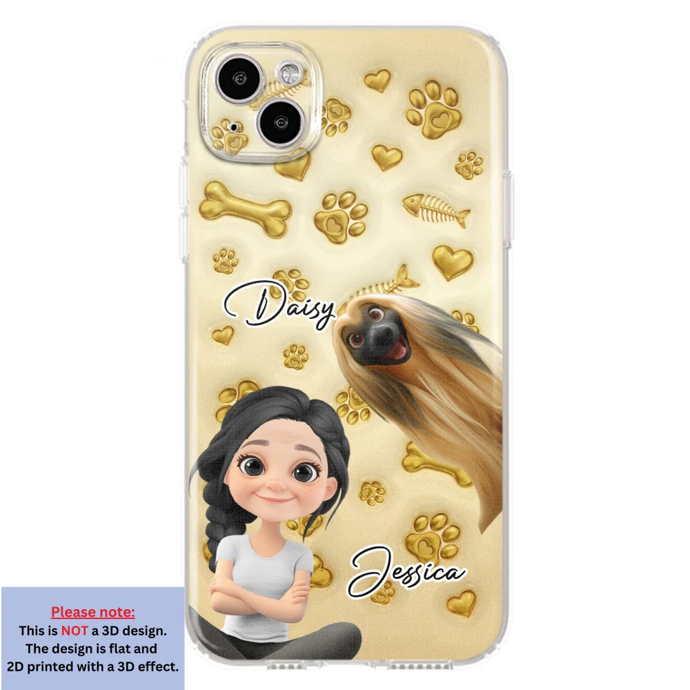 Gold Glitter Pet Mom - Personalized Custom 3D Effect Phone Case - Image 14