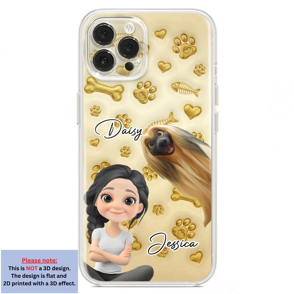 Gold Glitter Pet Mom - Personalized Custom 3D Effect Phone Case - Image 19