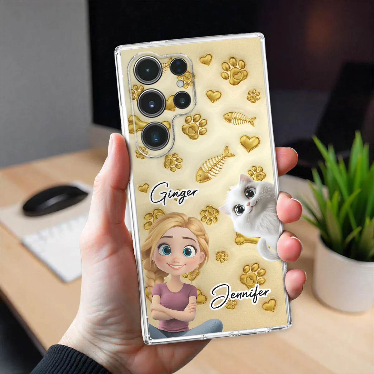 Gold Glitter Pet Mom - Personalized Custom 3D Effect Phone Case - Image 5
