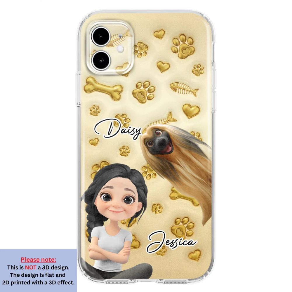 Gold Glitter Pet Mom - Personalized Custom 3D Effect Phone Case - Image 8
