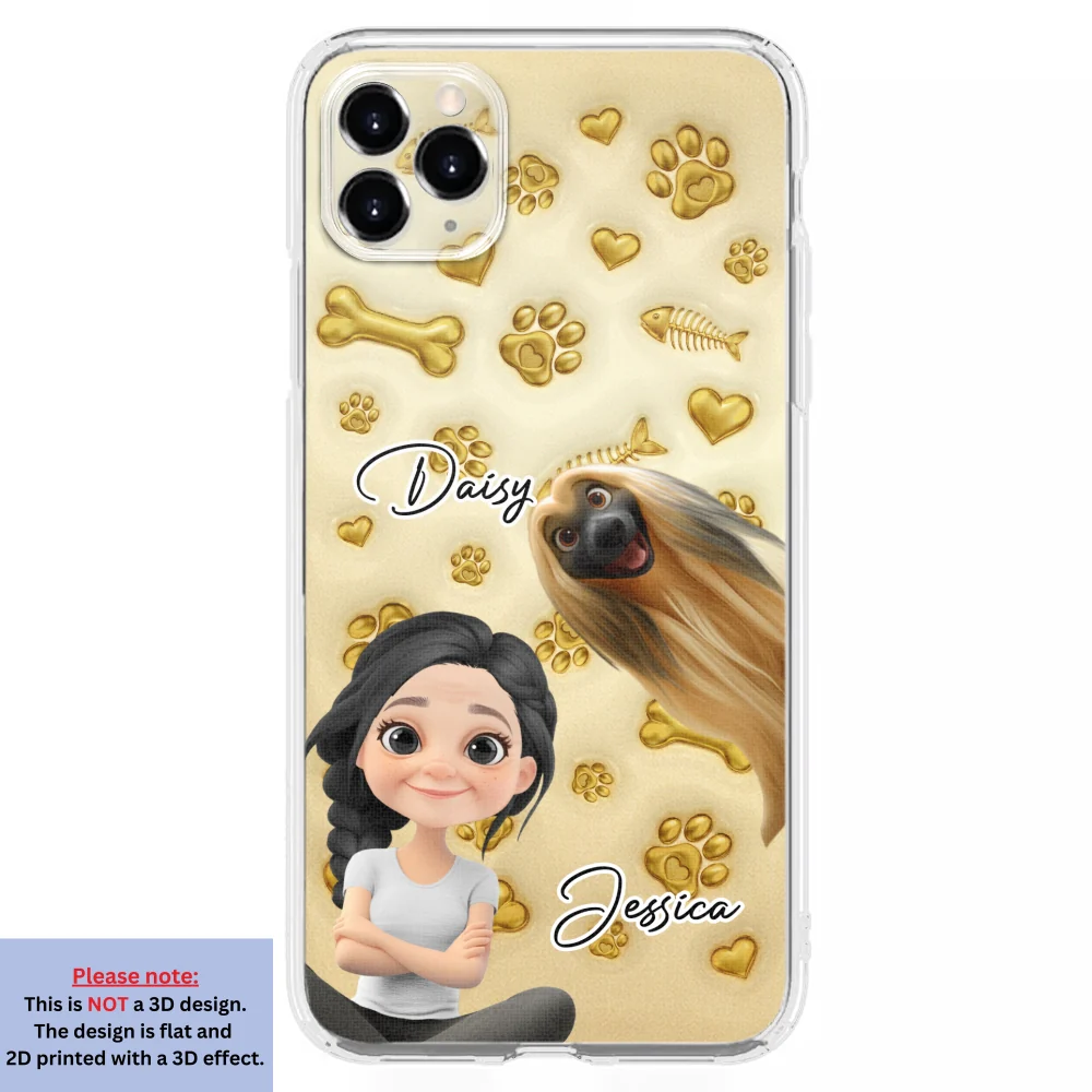 Gold Glitter Pet Mom - Personalized Custom 3D Effect Phone Case - Image 9