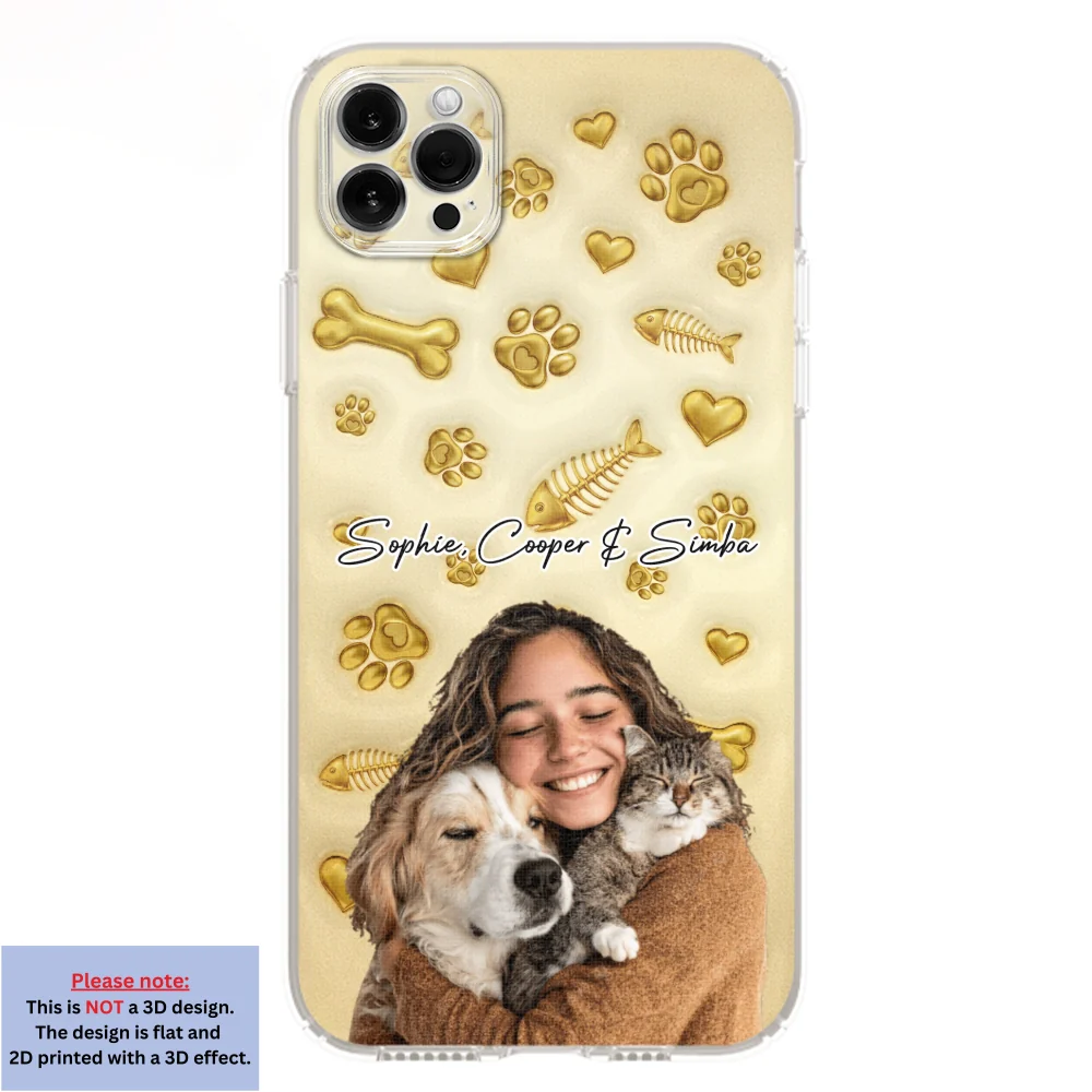 Gold Glitter Pet Mom Photo - Personalized Custom 3D Effect Phone Case - Image 13