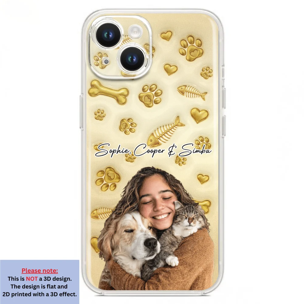 Gold Glitter Pet Mom Photo - Personalized Custom 3D Effect Phone Case - Image 18