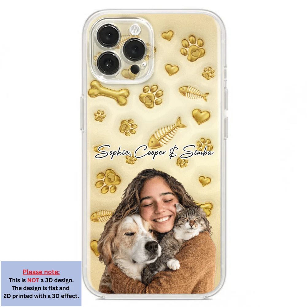 Gold Glitter Pet Mom Photo - Personalized Custom 3D Effect Phone Case - Image 20