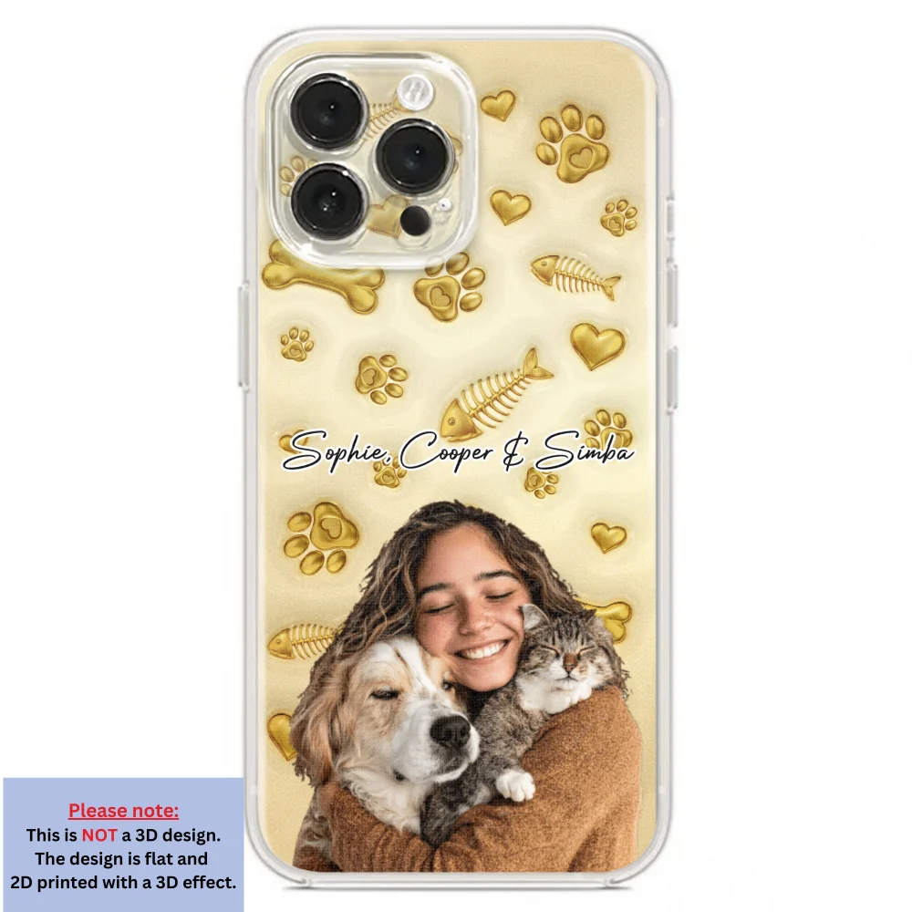 Gold Glitter Pet Mom Photo - Personalized Custom 3D Effect Phone Case - Image 21