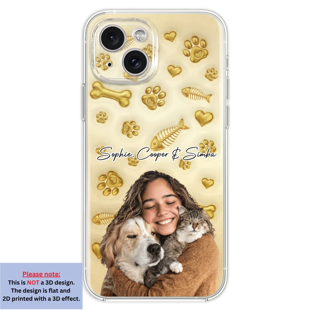 Gold Glitter Pet Mom Photo - Personalized Custom 3D Effect Phone Case - Image 22
