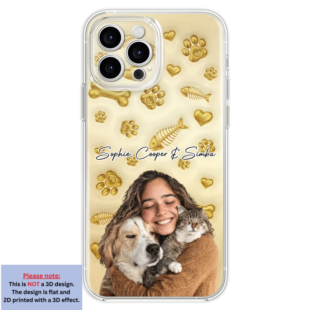 Gold Glitter Pet Mom Photo - Personalized Custom 3D Effect Phone Case - Image 23