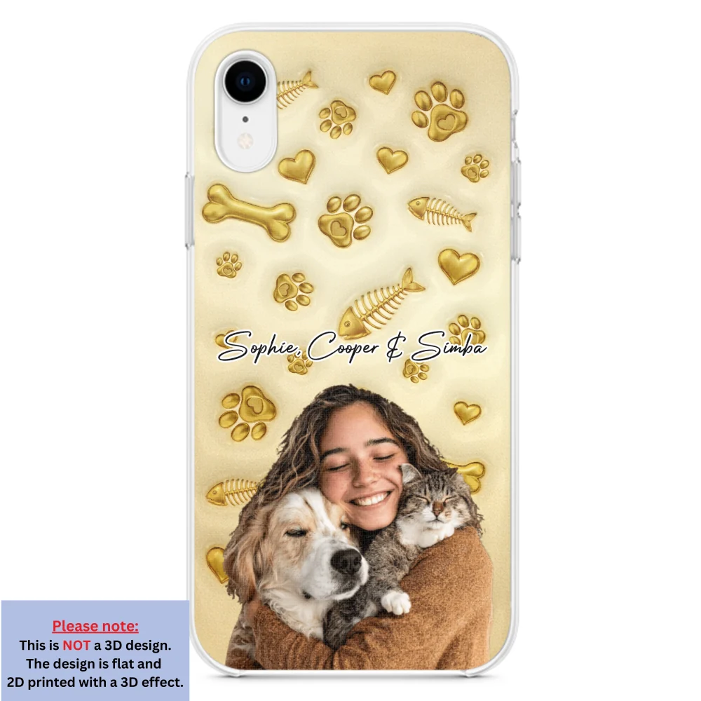 Gold Glitter Pet Mom Photo - Personalized Custom 3D Effect Phone Case - Image 24
