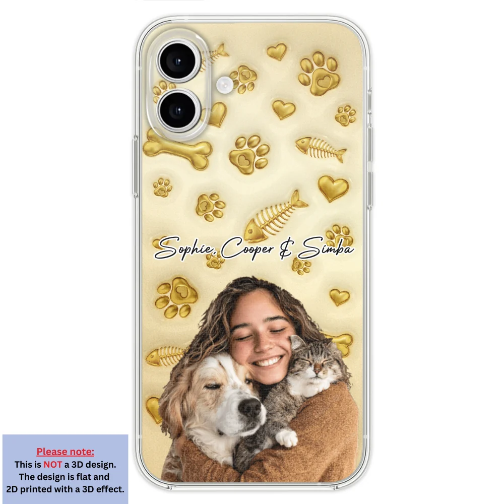 Gold Glitter Pet Mom Photo - Personalized Custom 3D Effect Phone Case - Image 27
