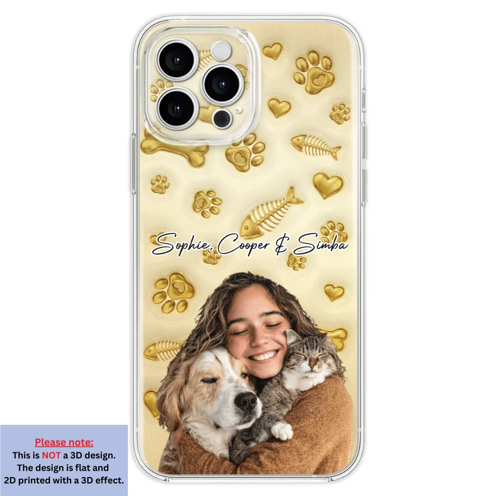 Gold Glitter Pet Mom Photo - Personalized Custom 3D Effect Phone Case - Image 28