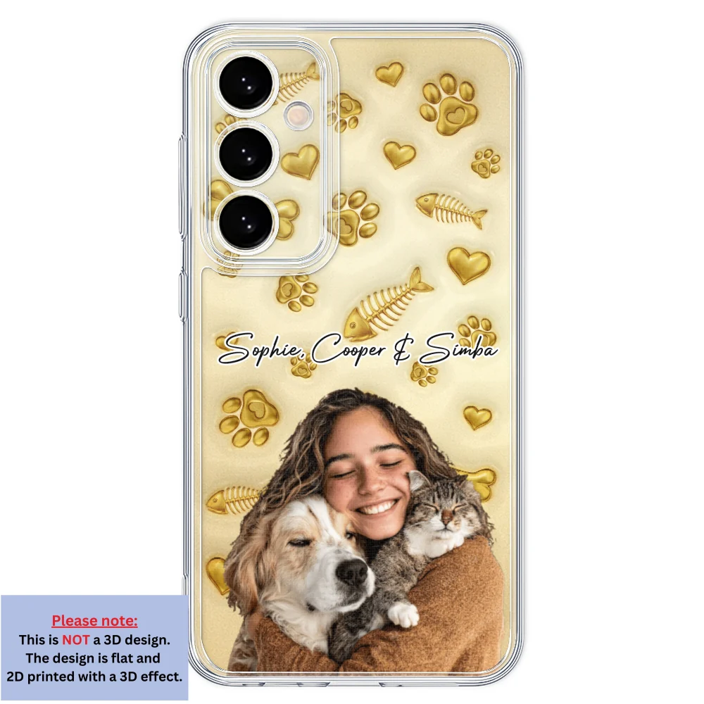 Gold Glitter Pet Mom Photo - Personalized Custom 3D Effect Phone Case - Image 32