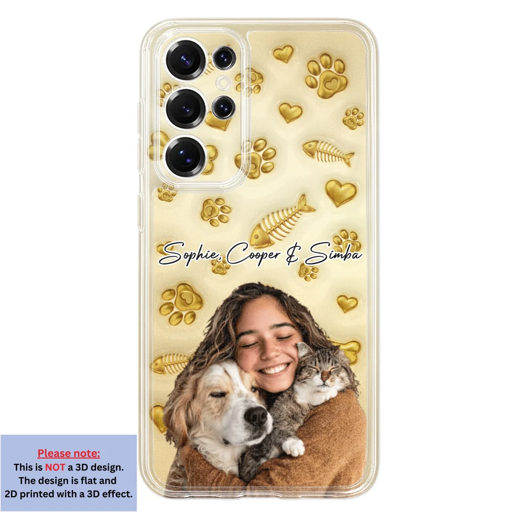 Gold Glitter Pet Mom Photo - Personalized Custom 3D Effect Phone Case - Image 33