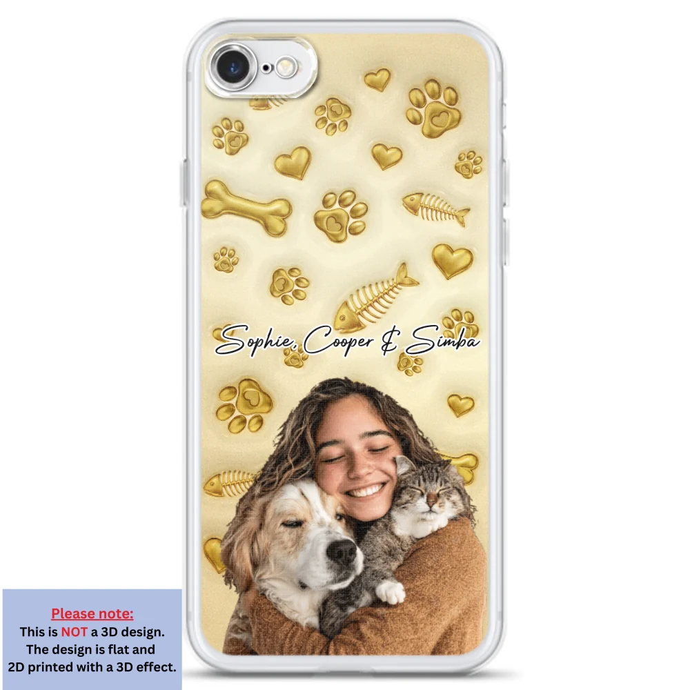 Gold Glitter Pet Mom Photo - Personalized Custom 3D Effect Phone Case - Image 7