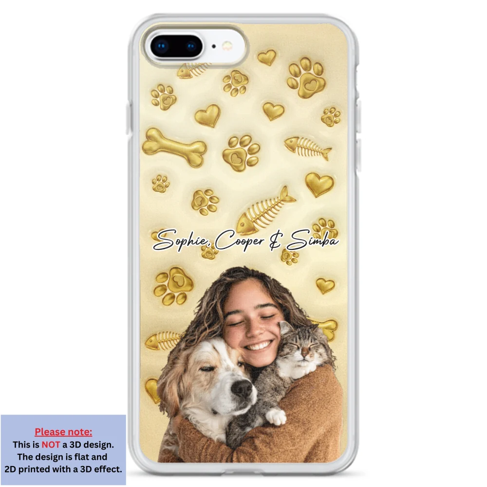 Gold Glitter Pet Mom Photo - Personalized Custom 3D Effect Phone Case - Image 8