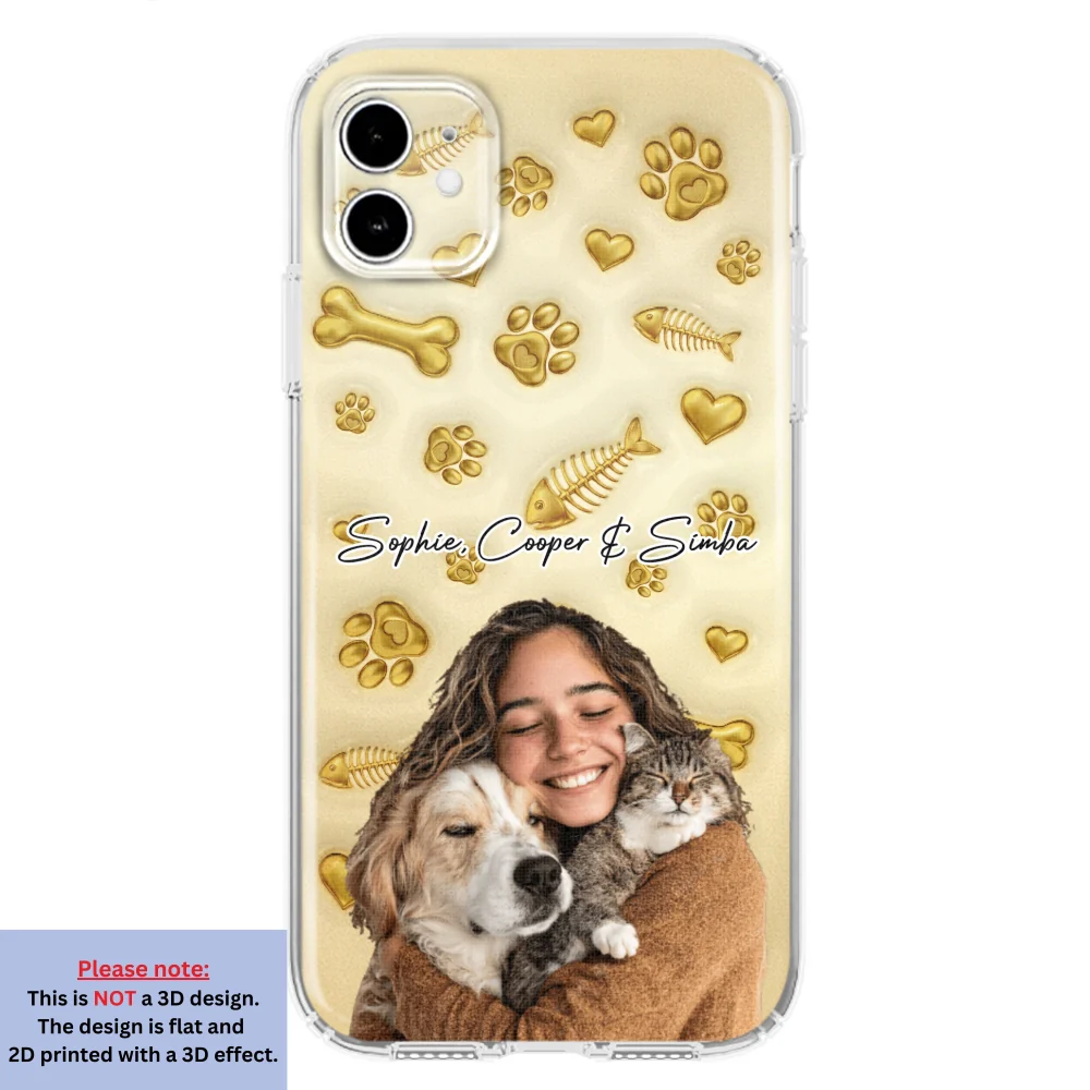Gold Glitter Pet Mom Photo - Personalized Custom 3D Effect Phone Case - Image 9