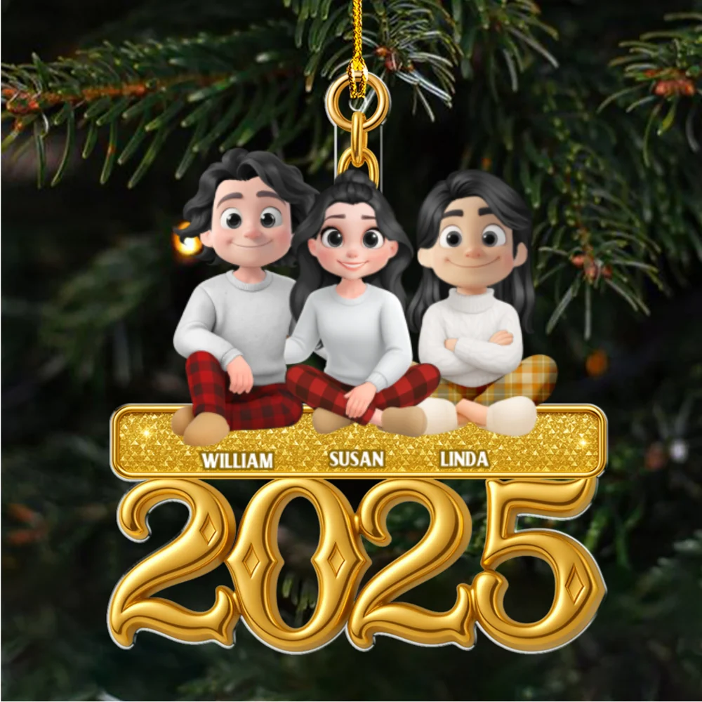 Golden Family - Personalized Custom Acrylic Ornament - Image 7