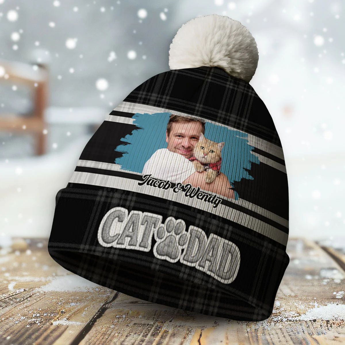Good Days With Cats Photo - Personalized Custom 3D Effect Bobble Beanie Hat