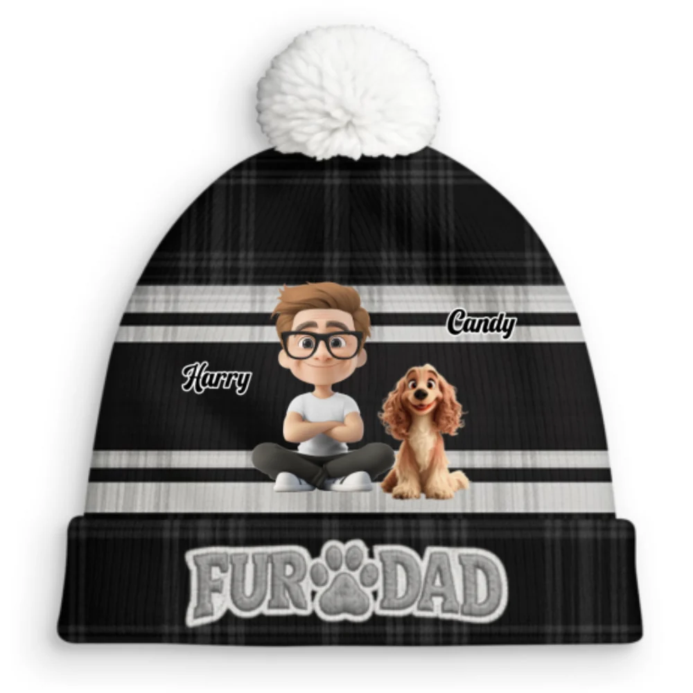Good Days With Them - Personalized Custom 3D Effect Bobble Beanie Hat - Image 7