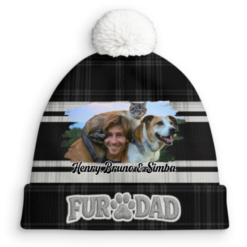 Good Days With Them Photo - Personalized Custom 3D Effect Bobble Beanie Hat - Image 4
