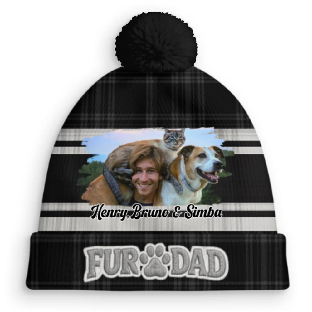 Good Days With Them Photo - Personalized Custom 3D Effect Bobble Beanie Hat - Image 5