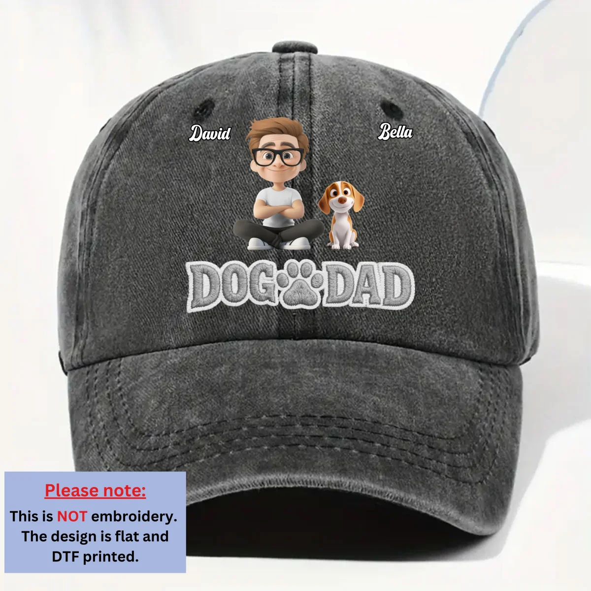 Good Days With You - Personalized Custom 3D Effect Vintage Washed Denim Cap - Image 6