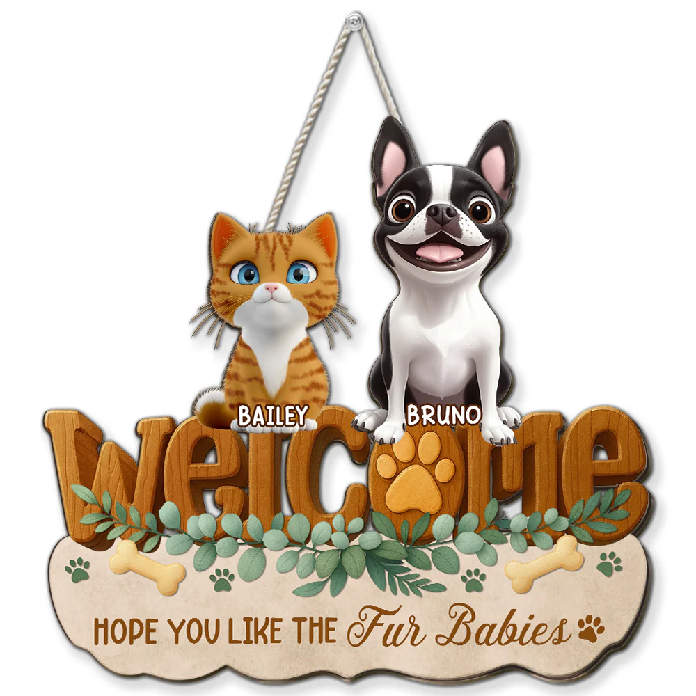 Greetings To My Babies - Personalized Custom 3D Effect Wood Sign