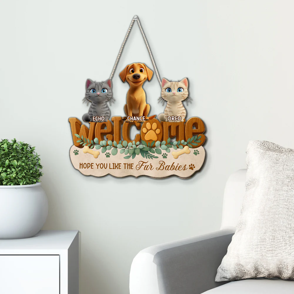 Greetings To My Babies - Personalized Custom 3D Effect Wood Sign - Image 3