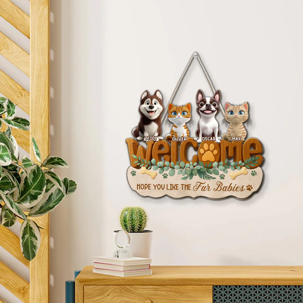 Greetings To My Babies - Personalized Custom 3D Effect Wood Sign - Image 5