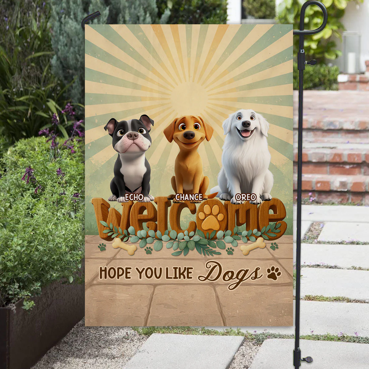 Greetings To You - Personalized Custom 3D Effect Flag - Image 3