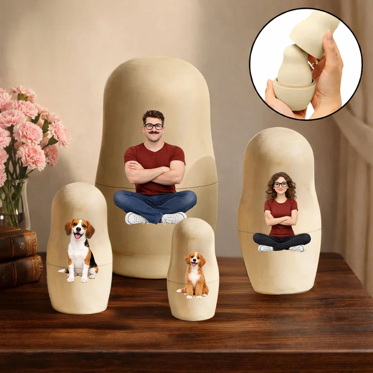 Growing In Love Photo - Personalized Custom Nesting Doll